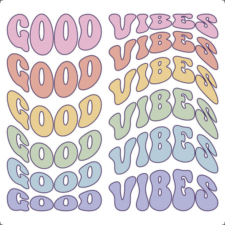 Transfer Têxtil Litoarte 13,5x13,5cm TTQ4-068 Good Vibes