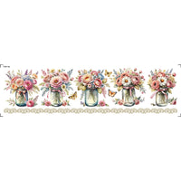 Transfer Têxtil 24x7cm TTB4-126 Barrado Floral