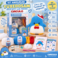 Kit Amigurumi Hello Kitty and Friends Círculo Cor 06 Tuxedosam