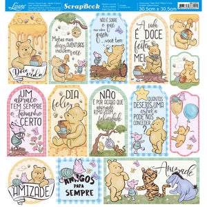 Papel Scrapbook Litoarte SD-1373 Urso Doce Mel 30,5x30,5cm