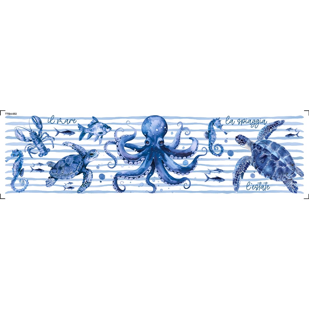 Transfer Têxtil 24x7cm TTB4-052 Barrado Fundo do Mar