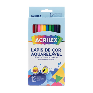 Lápis de Cor Aquarelável Acrilex com 12 unidades