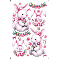 Transfer de Imagem 9,8x15cm TISP-006 Páscoa Coelhos Baby Rosa