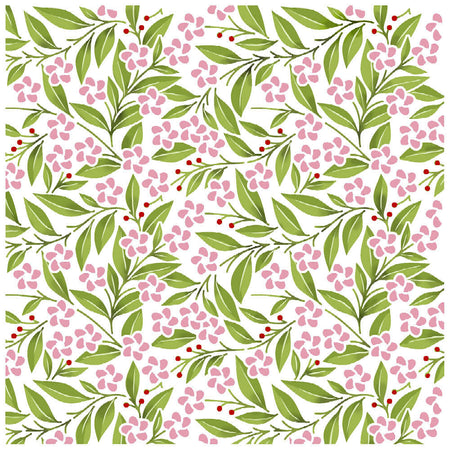 Stencil Litoarte 20x20cm STXX-318 Textura Folhas e Flores