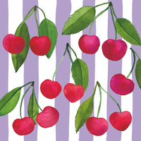 Guardanapo de Papel Decoupage 33x33 PPD Cherry e Stripes 133003289