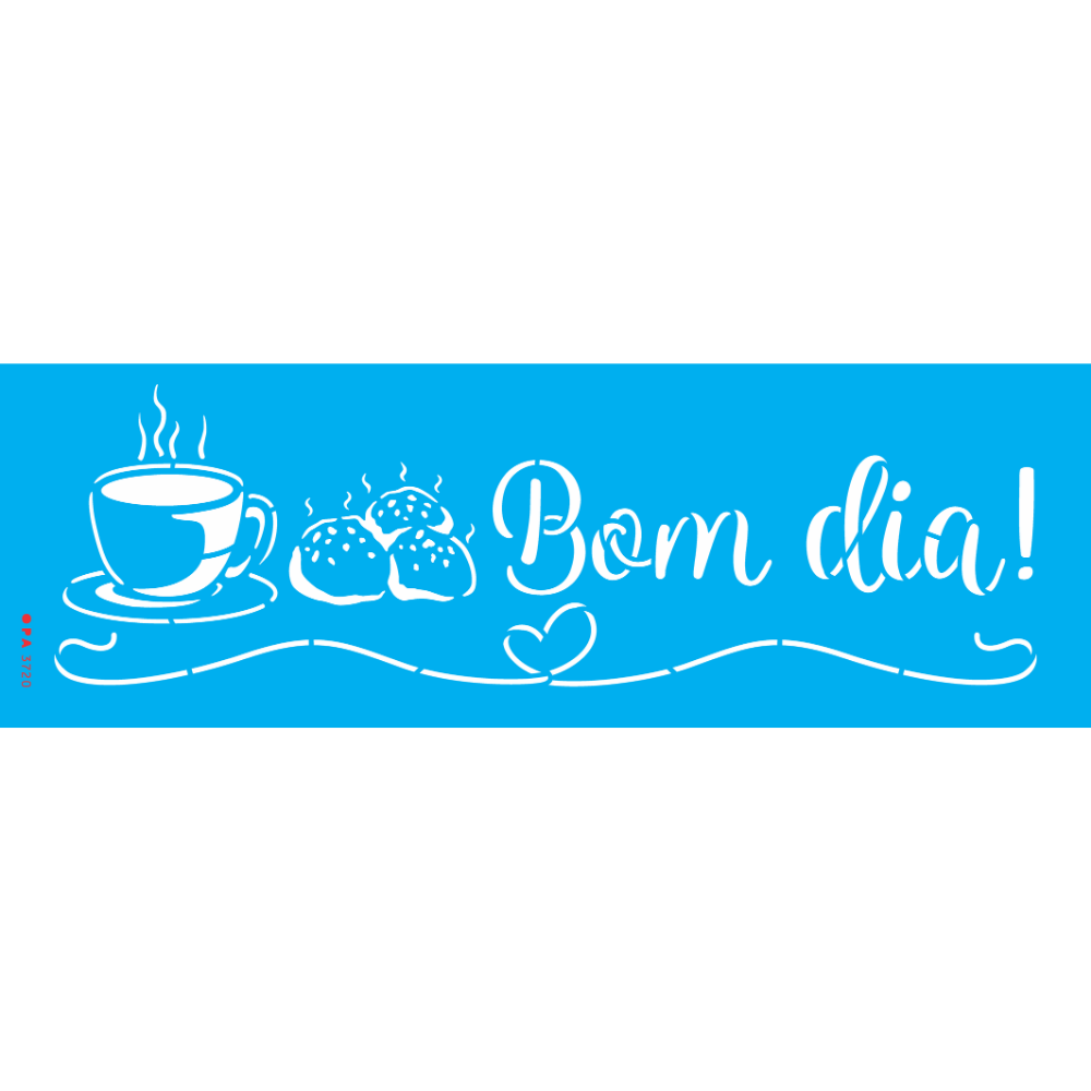 Stencil OPA 10x30 3720 Culinária Café da Manhã Bom dia