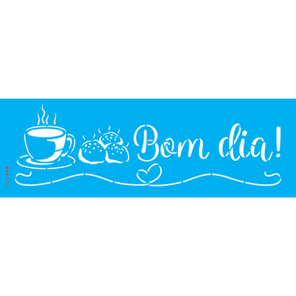 Stencil OPA 10x30 3720 Culinária Café da Manhã Bom dia