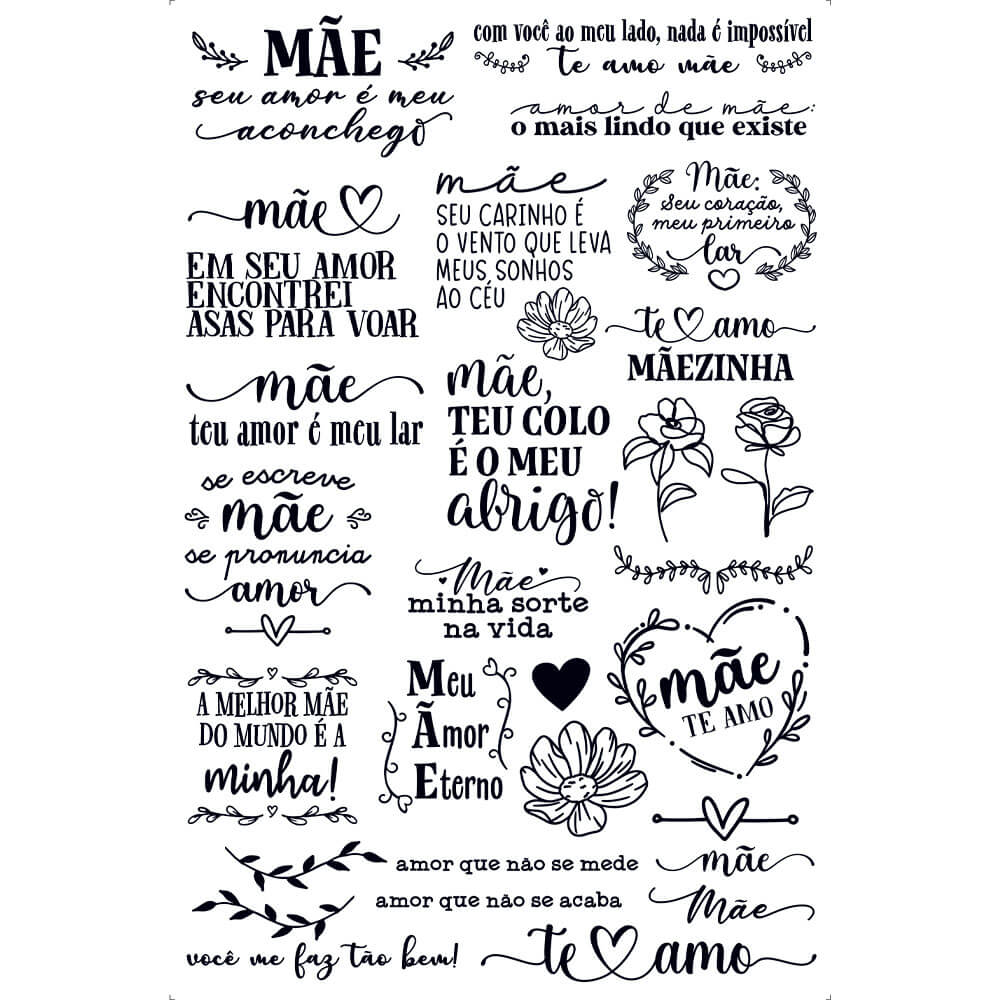 Transfer de Imagem Litoarte 19,5x29,5cm TIB-060 Frases para Mãe PeB