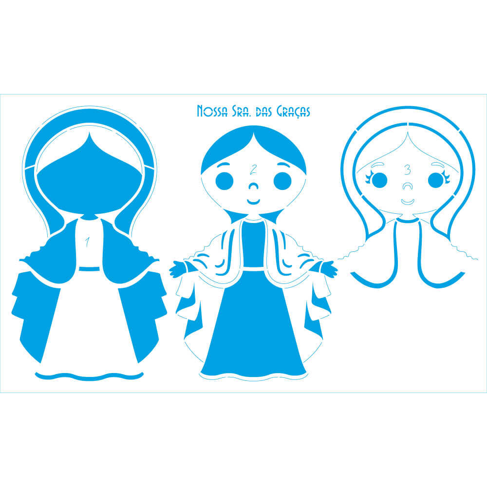 Stencil Litoarte 21x34cm ST-453 Nossa Senhora das Graças