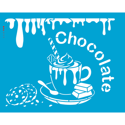 Stencil OPA 20x25 3777 Culinária Xícara de Chocolate