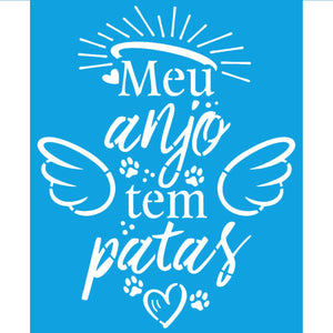 Stencil Litoarte 17x21 STM-770 Meu Anjo Tem Patas