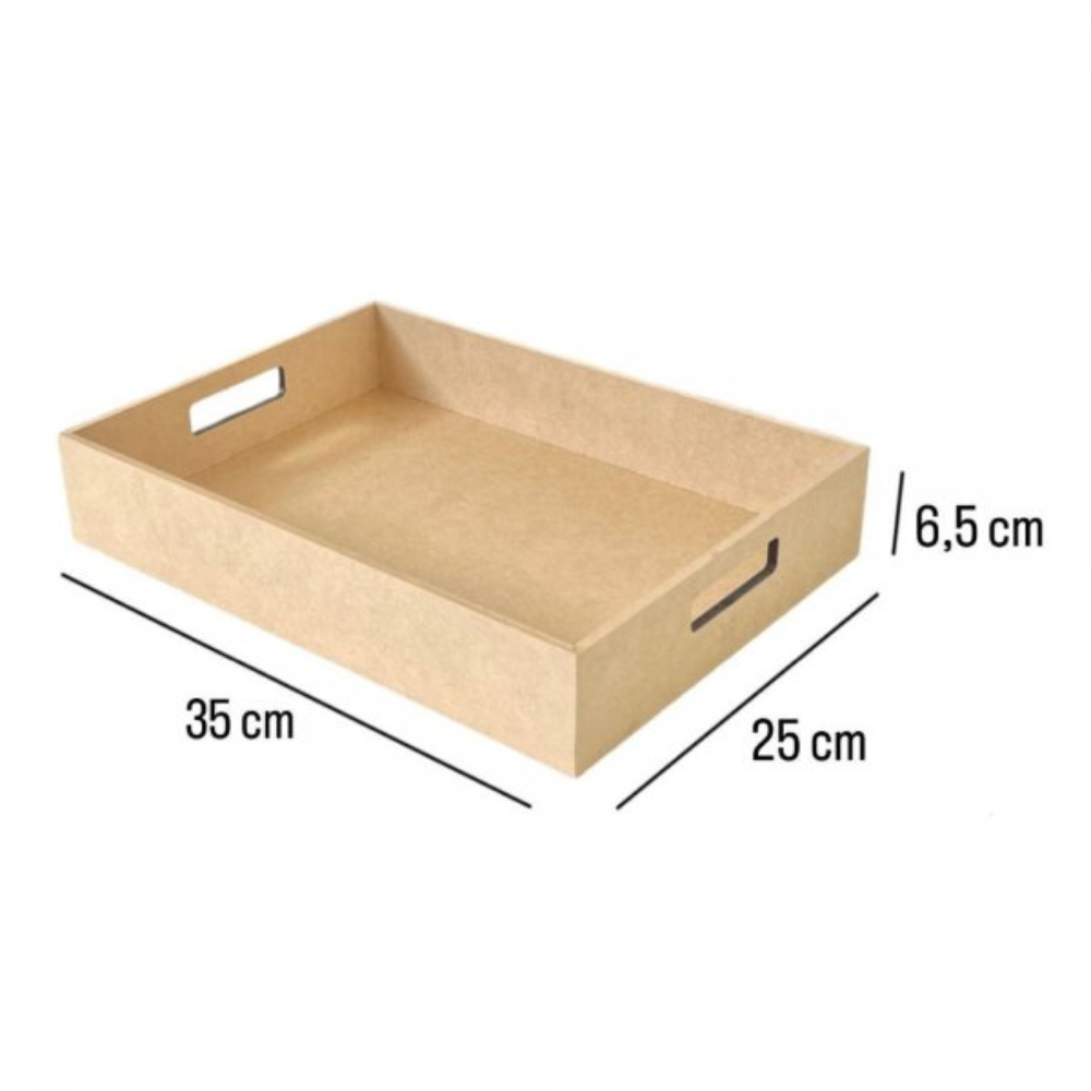 Bandeja em MDF Retangular com Alça 6,5x25x35cm