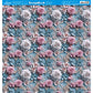 Papel Scrapbook Litoarte SD-1325 Rosa 3D Fundo Azul 30,5x30,5cm