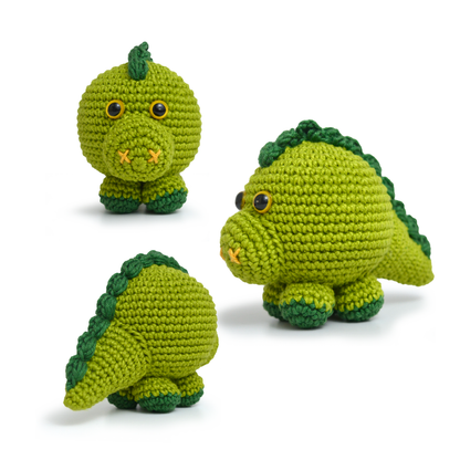 Kit Meu Primeiro Amigurumi Bicho Bola Cor 09 Dinossauro