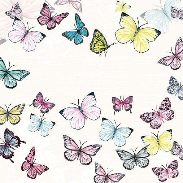 Guardanapo de Papel Decoupage 33x33 13310000 Butterfly White