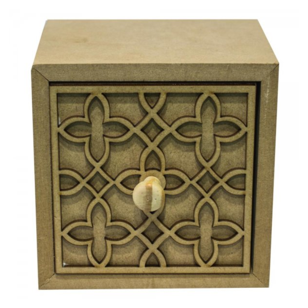 Mini Cômoda em MDF 1 Gaveta Arabesco 12x12x11cm