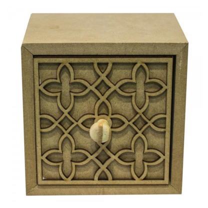 Mini Cômoda em MDF 1 Gaveta Arabesco 12x12x11cm