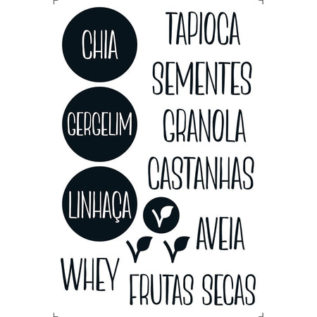 Transfer de Imagem 19,5x29,5cm TIB-029 Etiquetas com Nomes de Sementes