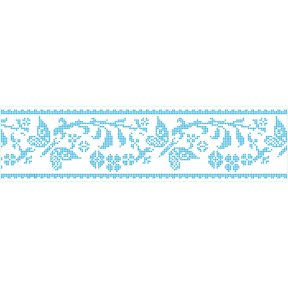 Stencil Litoarte 42x11cm STAG-037 Barrado Ponto Cruz