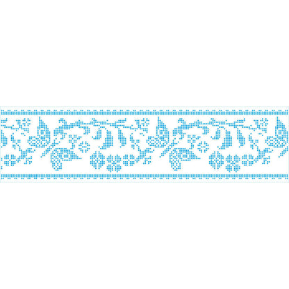 Stencil Litoarte 42x11cm STAG-037 Barrado Ponto Cruz