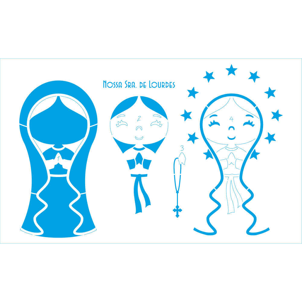 Stencil Litoarte 21x34cm ST-454 Nossa Senhora de Lourdes