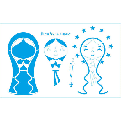 Stencil Litoarte 21x34cm ST-454 Nossa Senhora de Lourdes