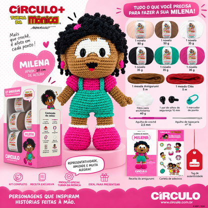 Kit Amigurumi Turma da Mônica Círculo Cor 04 Milena