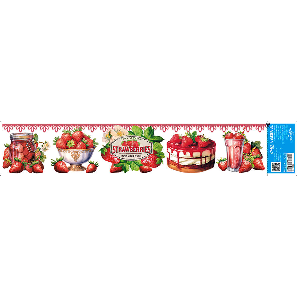 Transfer Têxtil Litoarte 45x9 TTB6-017 Barrado Strawberries