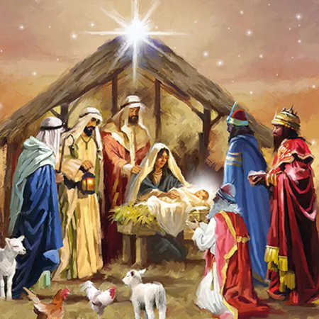 Guardanapo de Papel Decoupage 33x33 Natal Nativity Collage 33310785