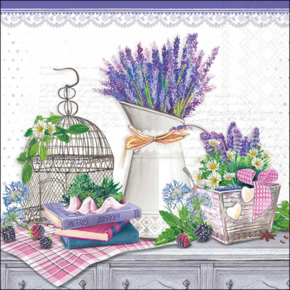 Guardanapo de Papel Decoupage 33x33 Lavender Decoration 13320725