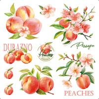 Transfer Têxtil Litoarte 13,5x13,5cm TTQ4-080 Fruta Pêssegos