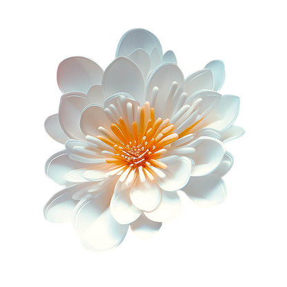 Aplique Litoarte APM8-1434 8cm Magnólia Estrelada Branca Floral 3D