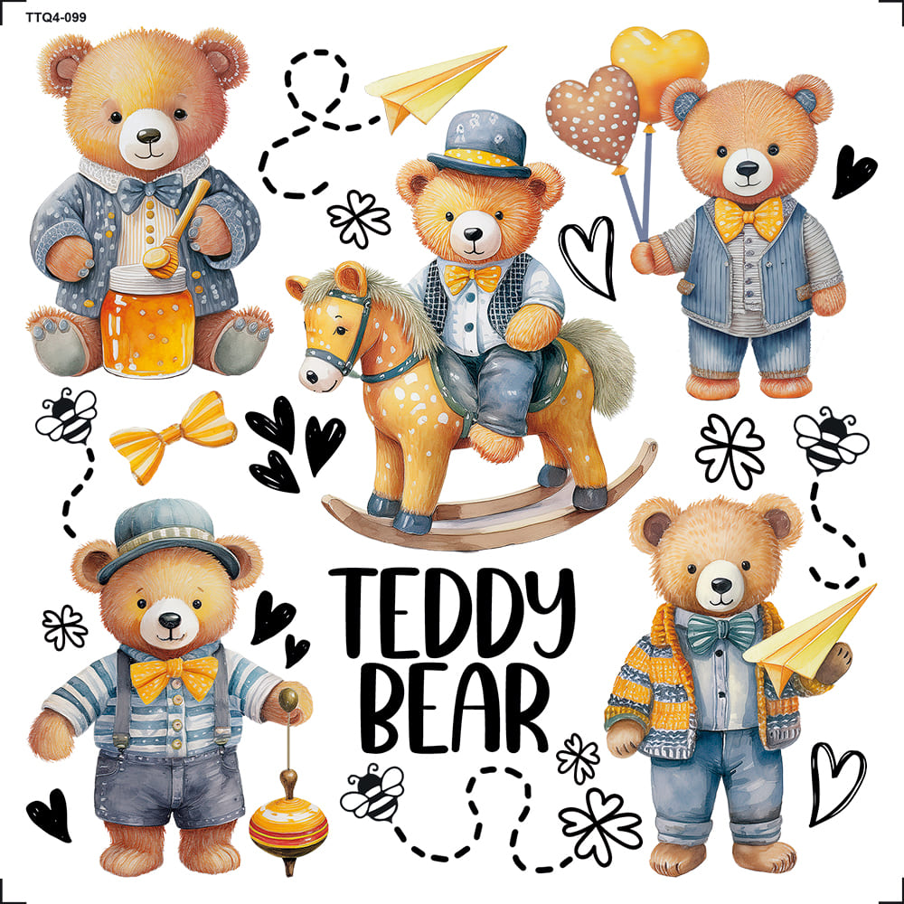 Transfer Têxtil 13,5x13,5cm TTQ4-099 Teddy Bear
