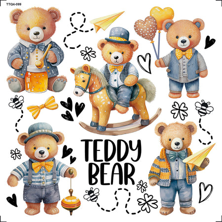 Transfer Têxtil 13,5x13,5cm TTQ4-099 Teddy Bear