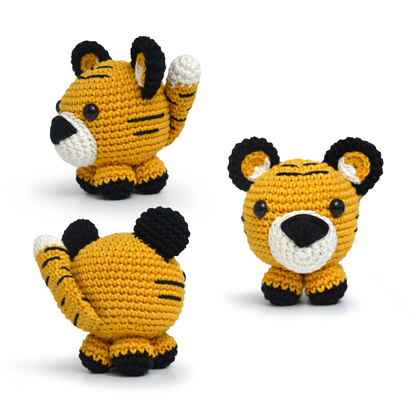 Kit Meu Primeiro Amigurumi Bicho Bola Cor 11 Tigre