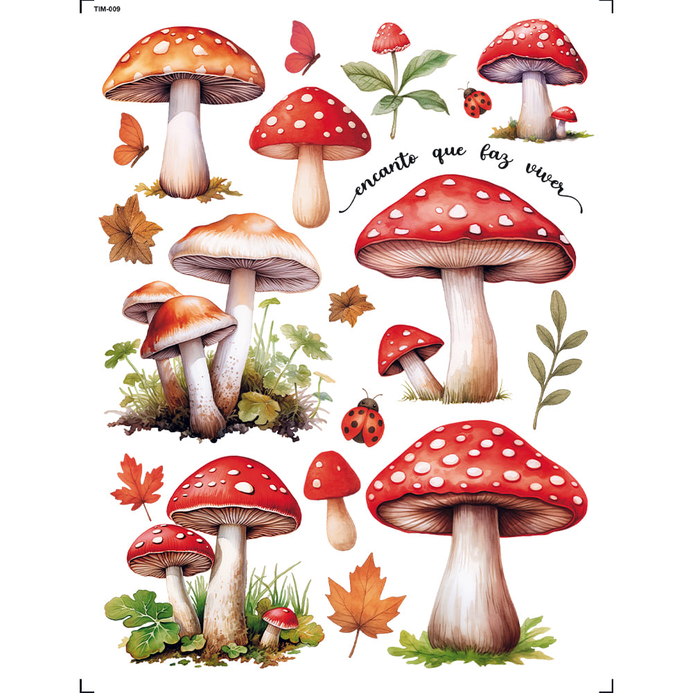 Transfer de Imagem 15x19,5cm TIM-009 Cogumelos