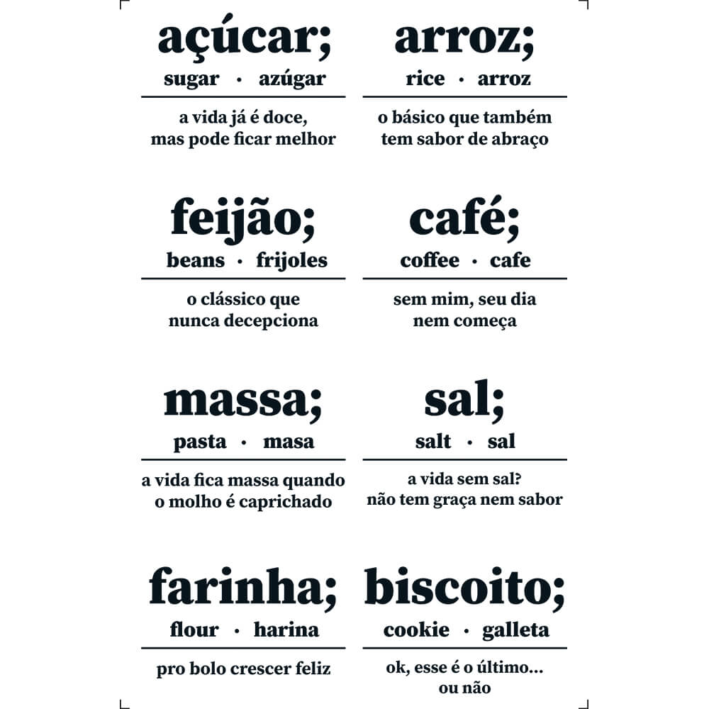 Transfer Litoarte 19,5x29,5 TIB-031 Etiquetas com Nomes de Cereais
