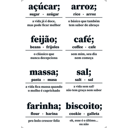 Transfer de Imagem 19,5x29,5cm TIB-031 Etiquetas com Nomes de Cereais