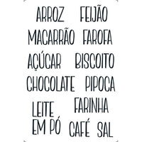 Transfer Litoarte 19,5x29,5 TIB-039 Nomes Mantimentos Escritas Maiúsculas