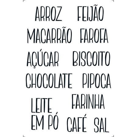 Transfer Litoarte 19,5x29,5 TIB-039 Nomes Mantimentos Escritas Maiúsculas
