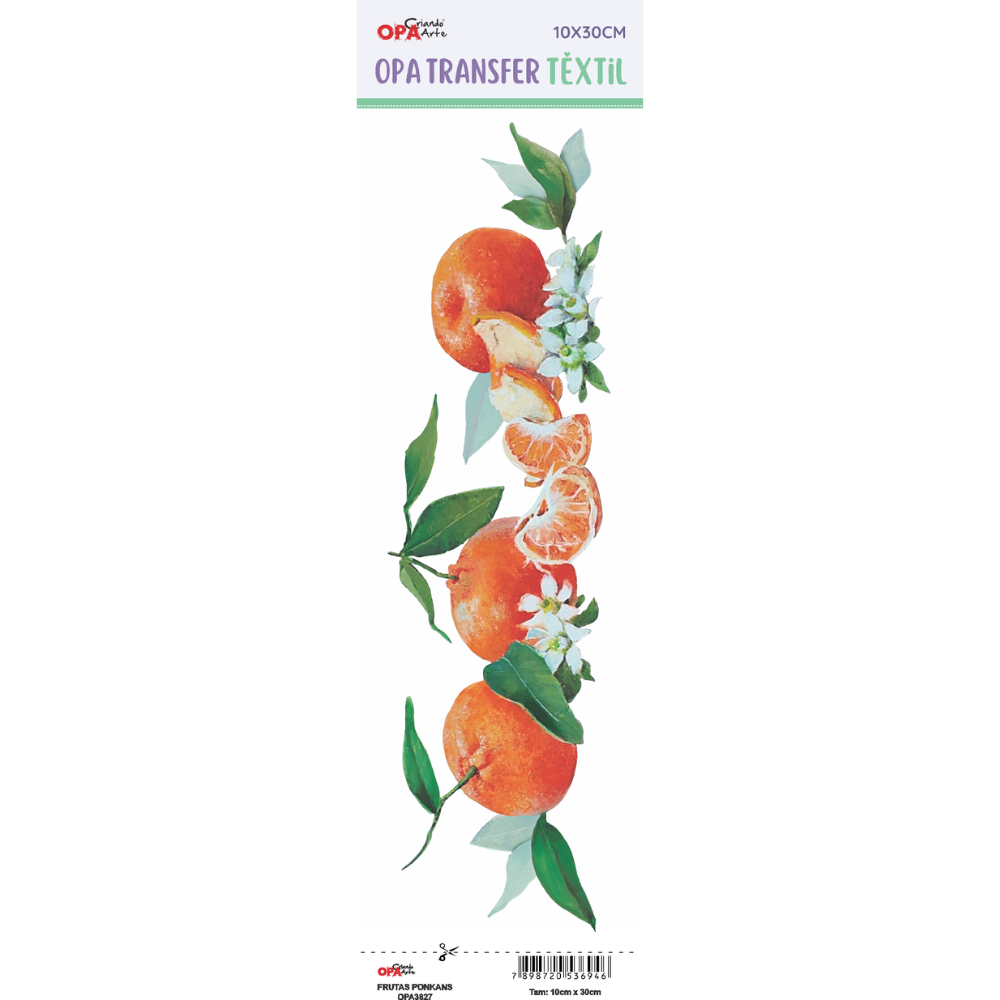 Transfer Têxtil 10x30cm  Opa 3827 Frutas Ponkans