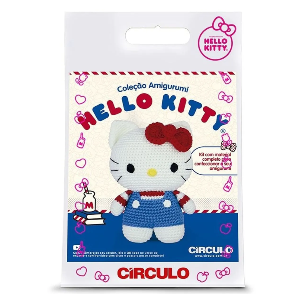 Kit Amigurumi Hello Kitty Círculo Look Listrado