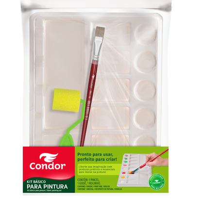 Kit Básico para Pintura Condor (Rolinho, Pincel, Paleta) 599