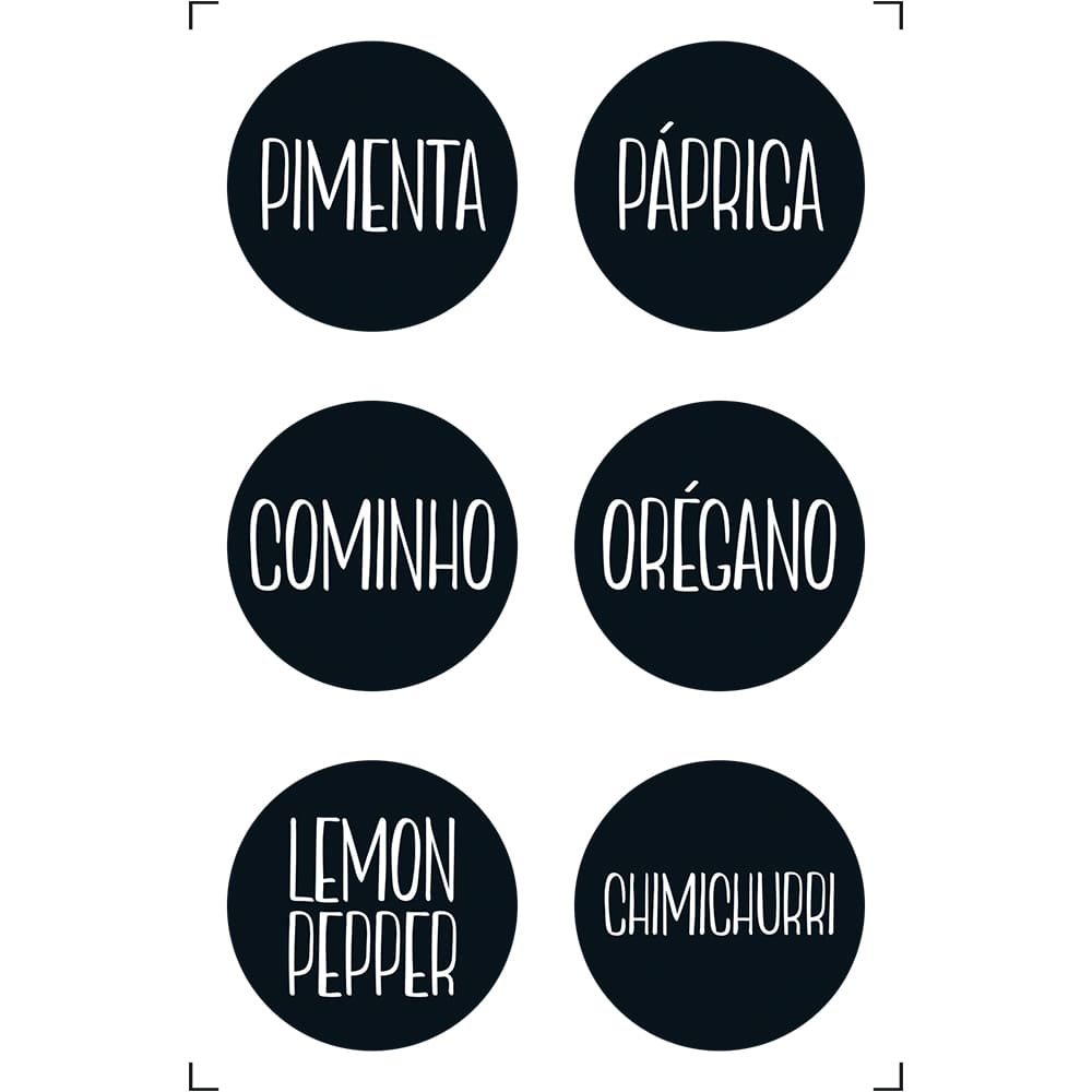 Transfer Litoarte 9,8x15cm TIS-061 Selos com Nomes de Temperos para Potes de Cozinha