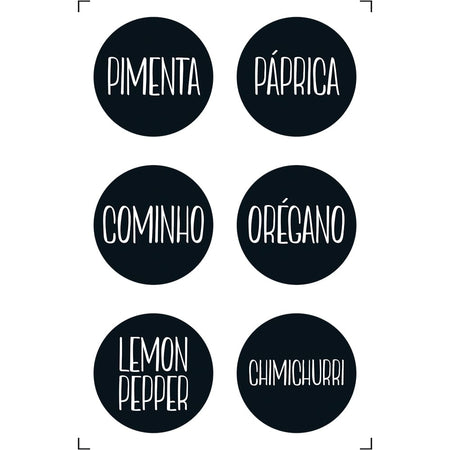 Transfer Litoarte 9,8x15cm TIS-061 Selos com Nomes de Temperos para Potes de Cozinha