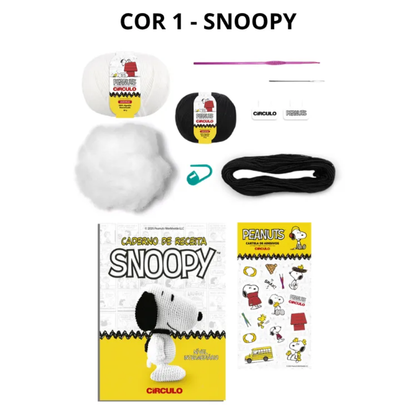 Kit Amigurumi Snoopy and Peanuts Círculo Cor 01 Snoopy