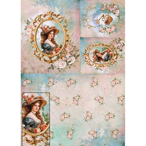 Papel Seda Litoarte PSL-044 Dama Vintage 67,5x46cm