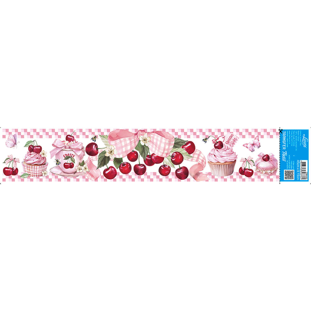 Transfer Têxtil Litoarte 45x9 TTB6-023 Barrado Cereja