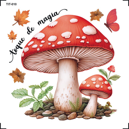 Transfer de Imagem 8x8cm TIT-010 Cogumelos