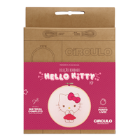 Kit Bordado Ponto Livre Hello Kitty Círculo Cor 02 Pop